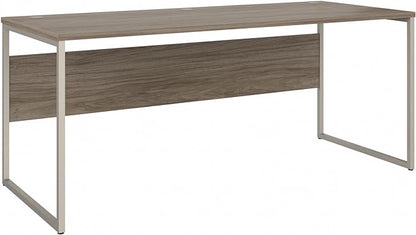 Bush Business Furniture Hybrid 72W x 30D Computer Table Desk with Metal Legs in Modern Hickory - LeafyLoom