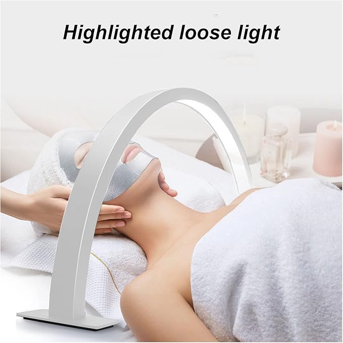 LED Half Moon Light, 25W Desktop LED Light 3000K to 6500K Desktop Beauty Lamp LED Half Moon Light Half Moon Beauty Lamp Half Moon Shaped Adjust Brightness Eyelash Beauty Lamp, White half moon light - LeafyLoom