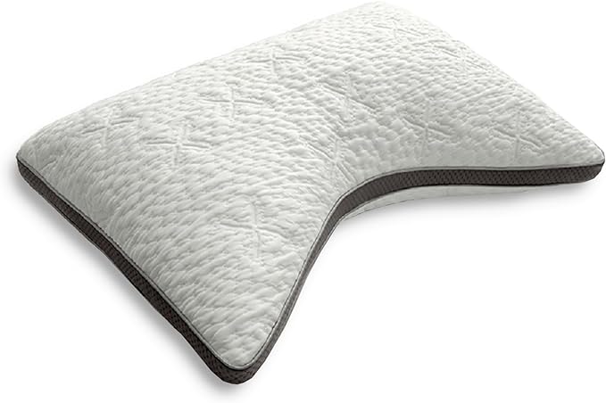 Sleep Number ComfortFit Bed Pillow Curved (King) - for Side & Back Sleepers, Contouring - Memory Foam & Down Alternative, Hotel Quality - LeafyLoom