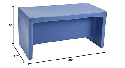 Children's Factory Adapta-Bench, CF910-055, Sky, Kids Flexible Seating, Classroom, Preschool and Daycare Furniture, Indoor or Outdoor Toddler Chairs - LeafyLoom