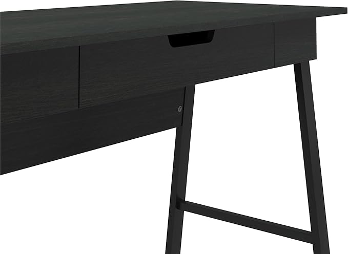 Ameriwood Home Oxford Computer Desk with Drawer, Black Oak - LeafyLoom