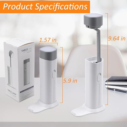 Small Desk Lamp, Mini Table Lamps for Home Office, Portable LED Flashlight/Book Light with USB Charging Port (5000MAH), Night Reading Light with Phone Holder/Eye Caring 3-Brightness Mode - LeafyLoom