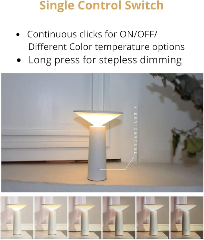 Vortex LS-8925 MINI I LAMP Creative Nordic Style USB Charging Learning Touch Switch Eye Protection Student Dormitory Rechargeable Dimmable Night Light I LED Desk Lamp - LeafyLoom