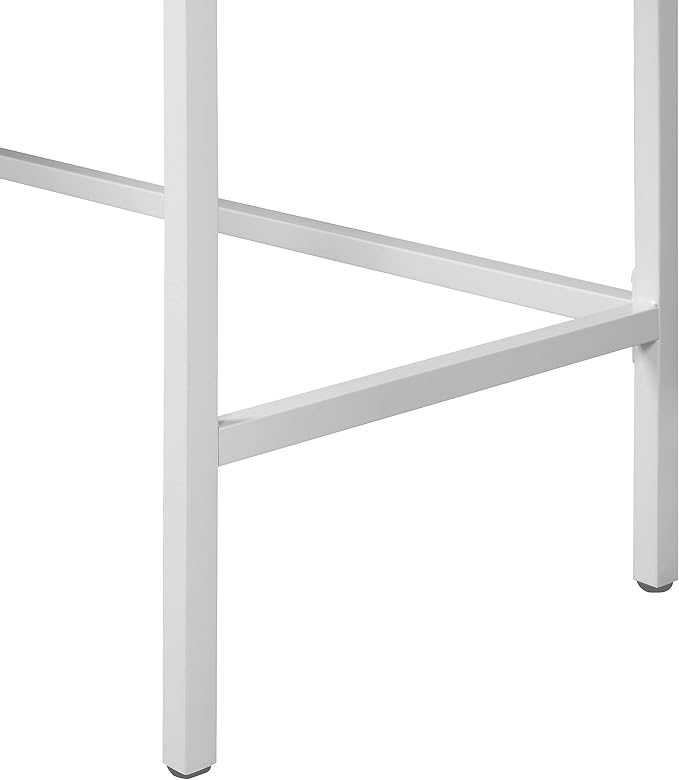 OSP Home Furnishings Contempo L-Shaped Desk, White - LeafyLoom