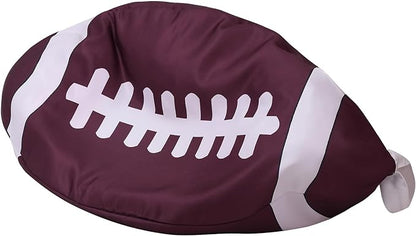 Stuffed Animal Storage Bean Bag Chair for Kids and Adults,Lightweight Rugby Zipper Bean Storage Bag Cover for Organizing Blankets Clothes(26'',Rugby) - LeafyLoom