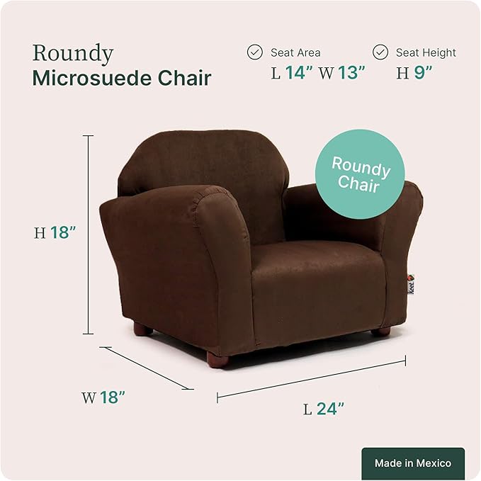 Keet Microsuede Children's Chair, Roundy, Brown - LeafyLoom