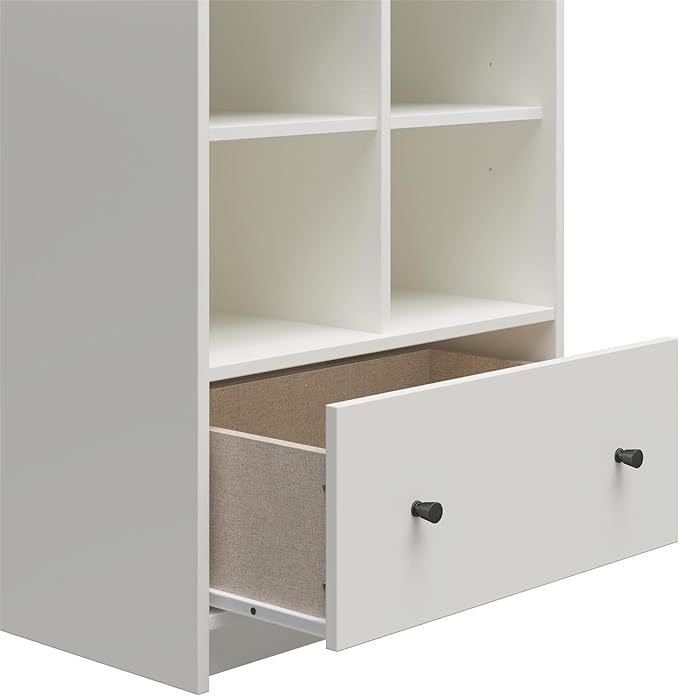 Ameriwood Home The Loft 1 Drawer Storage Tower, White - LeafyLoom