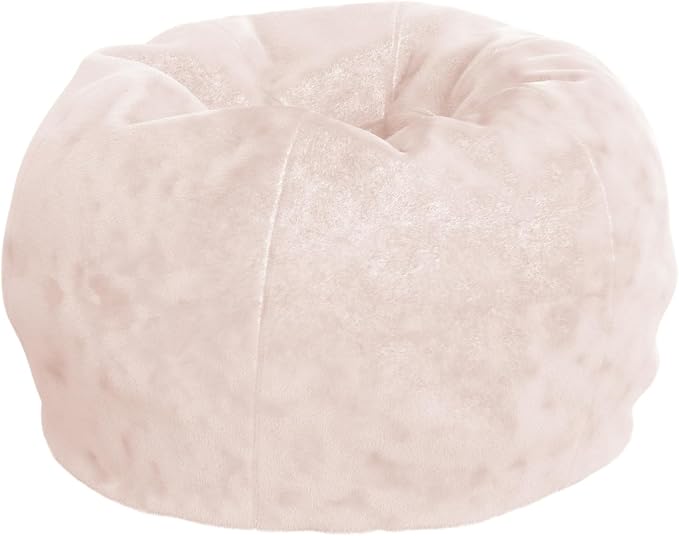 Flash Furniture Dillon Small Blush Furry Bean Bag Chair for Kids and Teens - LeafyLoom