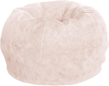 Flash Furniture Dillon Small Blush Furry Bean Bag Chair for Kids and Teens - LeafyLoom