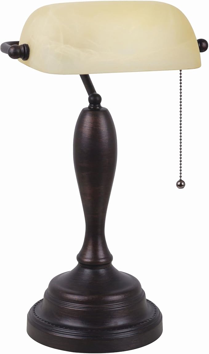 Catalina Lighting Traditional Desk Lamp, Classic Bronze, Smart Home Capable for Home Office, Dorm, Apartment, Corded with Adjustable Lighting - LeafyLoom