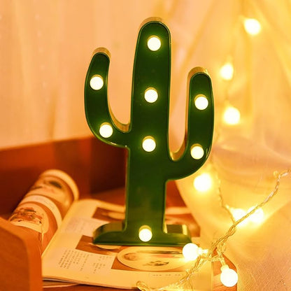 2 Pieces Large Led Cactus Night Lights, Cactus Party Decorations, Carnival Cute Dining Table Decorations, Children's Room Desk Lights, Bedroom Living Room Gifts Decorations (Cactus) - LeafyLoom