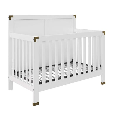 Baby Relax Miles 5-in-1 Convertible Crib, Nursery Furniture, Classic White - LeafyLoom