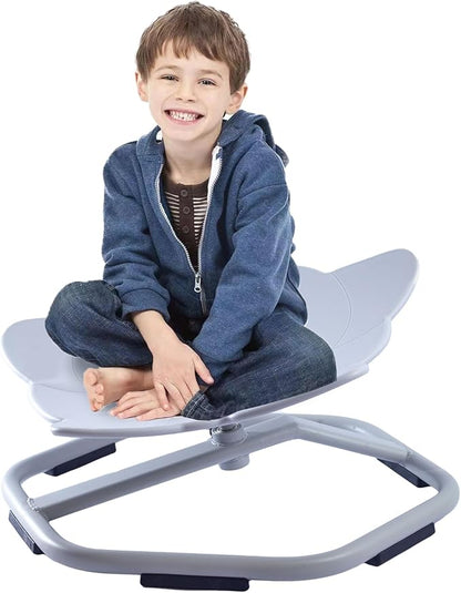 Autism Kids Swivel Chair, Spinning Chair for Kids Sensory, Kids Swivel Chair Sensory, Sensory Toy Chair, Carousel Spin Sensory Chair, Training Body Coordination (Gray) - LeafyLoom