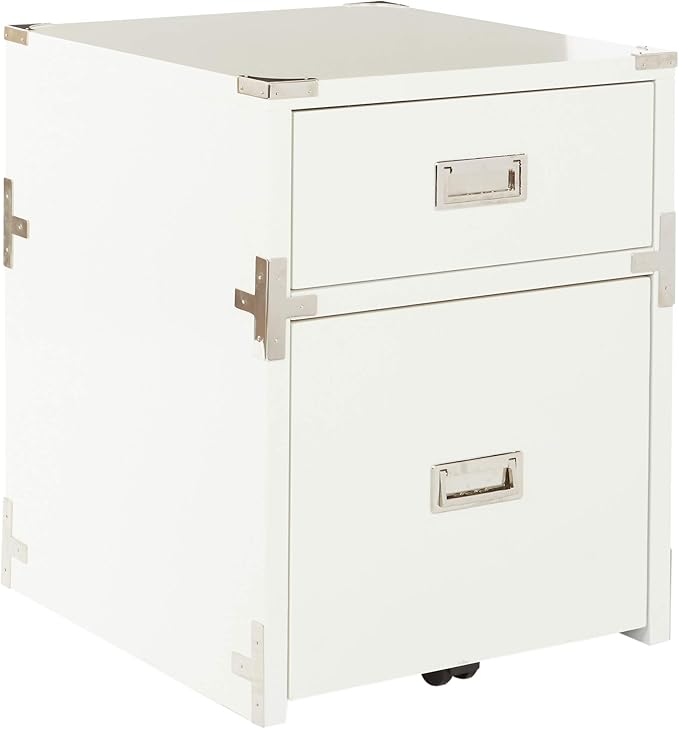 OSP Home Furnishings Wellington 2-Drawer File Cabinet, White - LeafyLoom