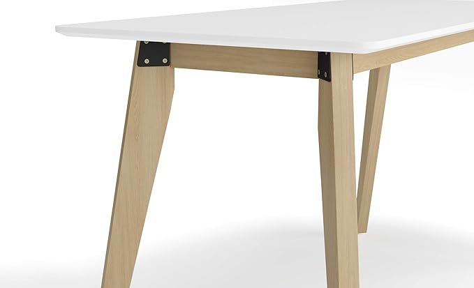 HON Basyx BSX55WPLTWH Modern Home Office Wood Computer Desk, 55", White - LeafyLoom