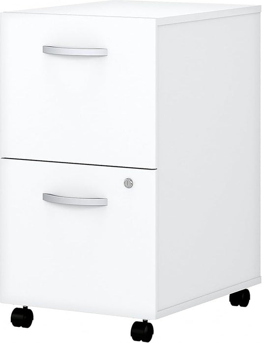 Bush EO108WHSU 2-Drawer Vertical File Cabinet Locking Ltr/Lgl Pure White 20.16-Inch - LeafyLoom