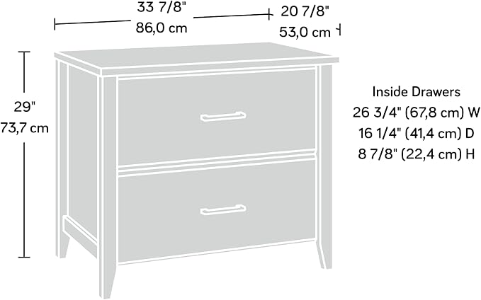 Sauder Summit Station 2-Drawer Lateral File Cabinet, L: 33.86" x W: 20.87" x H: 29.02", Laurel Oak - LeafyLoom