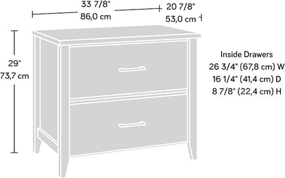 Sauder Summit Station 2-Drawer Lateral File Cabinet, L: 33.86" x W: 20.87" x H: 29.02", Laurel Oak - LeafyLoom