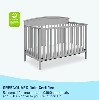 Graco Benton 5-in-1 Convertible Crib (Pebble Gray) – GREENGUARD Gold Certified, Converts from Baby Crib to Toddler Bed, Daybed and Full-Size Bed, Fits Standard Full-Size Crib Mattress - LeafyLoom