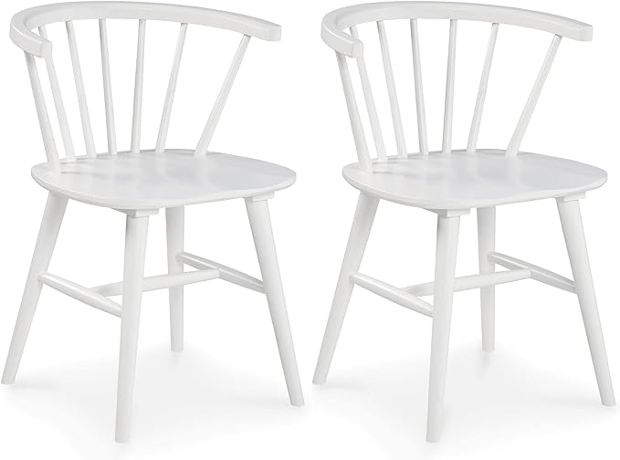 Signature Design by Ashley Grannen Modern 18" Spindle Back Dining Chair, 2 Count, White - LeafyLoom