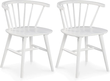 Signature Design by Ashley Grannen Modern 18" Spindle Back Dining Chair, 2 Count, White - LeafyLoom