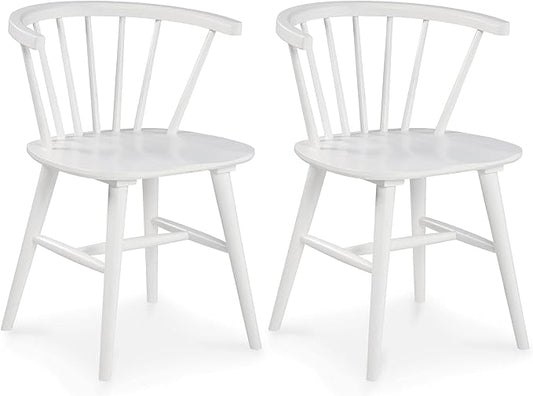 Signature Design by Ashley Grannen Modern 18" Spindle Back Dining Chair, 2 Count, White - LeafyLoom