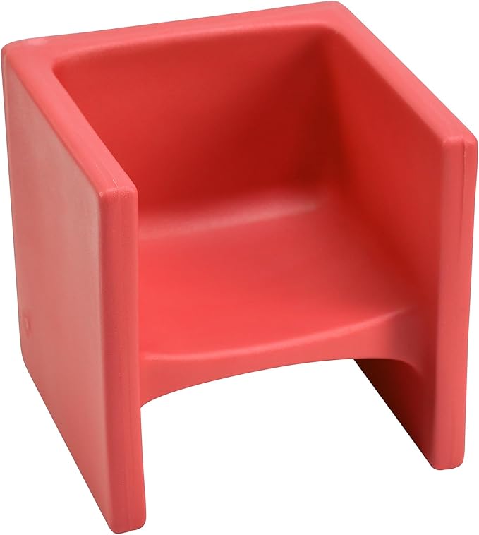 Children's Factory 3-in-1 Cube Chair for Kids, Flexible Seating Classroom Furniture, 1-Pack, Red - LeafyLoom