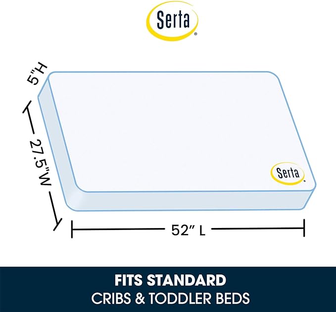 Delta Children Heartland 4-in-1 Convertible Crib Infant Changing Table with Pad + Serta Perfect Start Crib Mattress, Bianca White - LeafyLoom