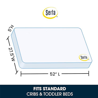 Delta Children Wood Toddler Bed, Nick Jr. PAW Patrol + Serta Perfect Slumber Dual Sided Recycled Fiber Core Toddler Mattress (Bundle) - LeafyLoom