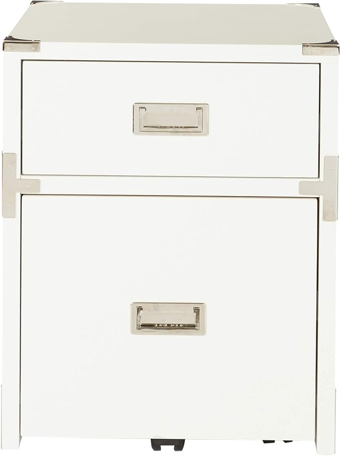 OSP Home Furnishings Wellington 2-Drawer File Cabinet, White - LeafyLoom