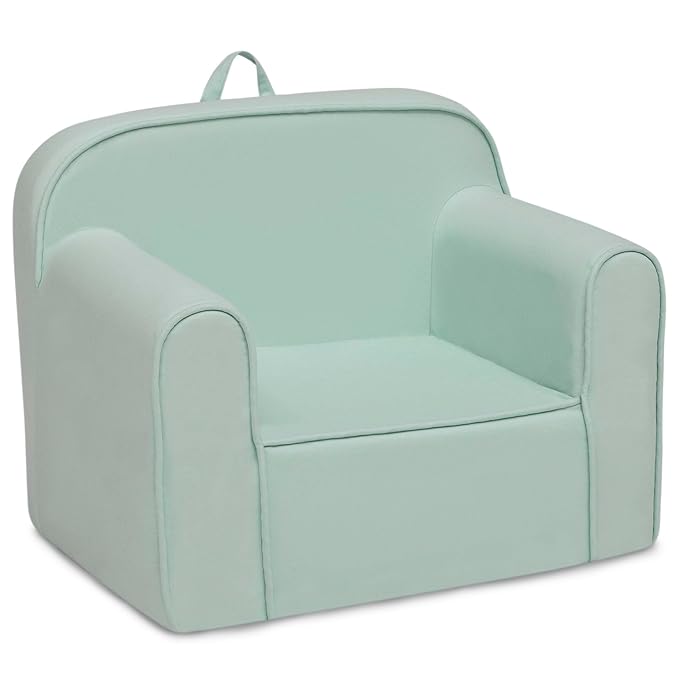 Delta Children Cozee Chair -Foam Kids Chair for Ages 18 Months and Up, Sage - LeafyLoom