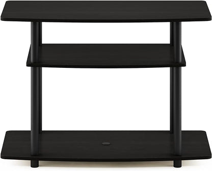 Furinno Turn-N-Tube No Tools 3-Tier Entertainment Center TV Stand for TV up to 32 Inch, Plastic Round Tubes, Espresso/black - LeafyLoom