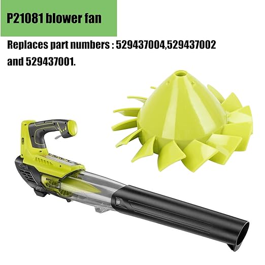 Blower Fan Blade 529437004 for Ryobi 18 Volt Blower Fan P2108 P21081 P21081VN P21081VNM Fits Ryobi Leaf Blower Part 529437004 529437003 529437001（W/Insert Nut）- 2 Pack - LeafyLoom