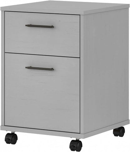 Bush Furniture Key West 2 Drawer Rolling File Cabinet in Cape Cod Gray, Mobile Organization for Home Office, Small Under Desk Storage on Wheels - LeafyLoom