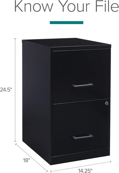 Lorell 14341 18 Deep 2-Drawer File Cabinet, Black - LeafyLoom