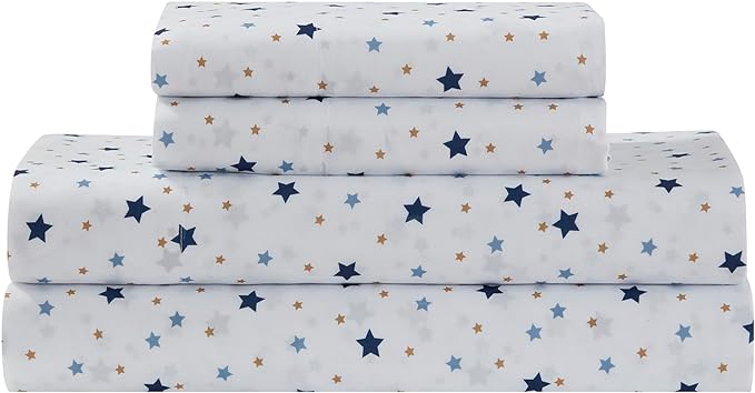 Kids Bedding Set Bed in a Bag for Boys and Girls Toddlers Printed Sheet Set and Comforter, Full, Galaxy - LeafyLoom