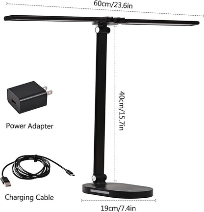 Desk Lights for Home Office - LED Desk Lamp with Night Light, Office Desk Lamp with Memory Function, 5CCT Brightest Workbench Office Lighting, Dimmable Modern Desk Lamp for Monitor Studio Reading - LeafyLoom