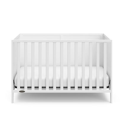 Graco Theo 3-in-1 Convertible Crib (White) - GREENGUARD Gold Certified, Converts to Toddler Bed & Daybed, Fits Standard Full-Size Crib Mattress, 4 Adjustable Mattress Heights - LeafyLoom