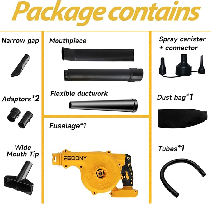 Mini Cordless Leaf Blower for Dewalt 20V Battery, Replace for DCE100B Air Blower, Vacuum150CFM Up to 120MPH, 2-in-1 Handle Electric Blower(Battery Not Included) - LeafyLoom