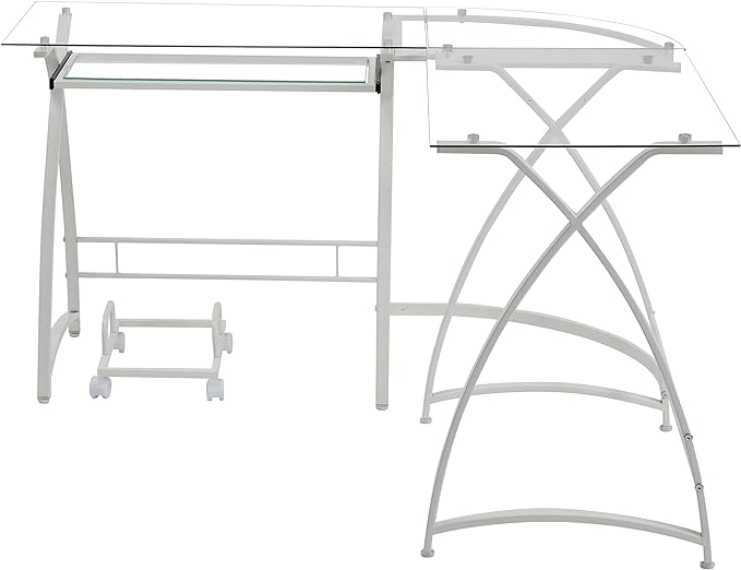 NicBex Laik-DW-00063-DX Desks, 51" W x 51" D x 28" H, White - LeafyLoom