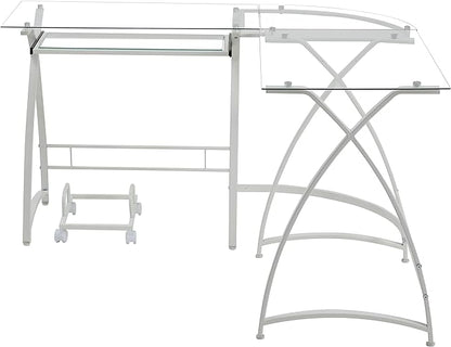 NicBex Laik-DW-00063-DX Desks, 51" W x 51" D x 28" H, White - LeafyLoom