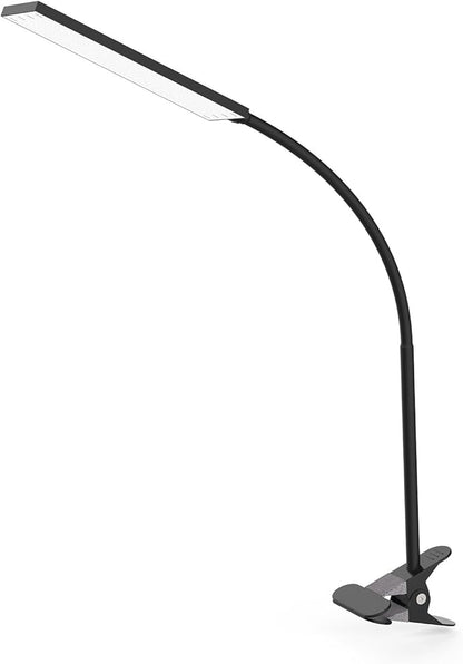 TOPESEL 5W 48 LEDs Dimmable Clip-on Led Desk Lamp, Eye-Care Flexible Gooseneck USB Clamp Reading Lamp, 3 Color Temperature, 14 Brightness Levels Table Lamp, Black - LeafyLoom