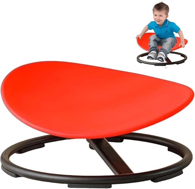 Kids Sensory Chair for Autism Kids Swivel Chair,Kids Sit and Spin Sensory Chair,Sensory Toy Chair,Carousel Spin Sensory Chair for Kids,Metal Base Non-Slip Wobble Chair Sitting Comfortably… - LeafyLoom