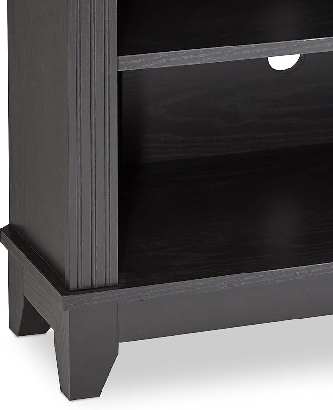 ROCKPOINT 58inch Corner TV Stand,Home Living Room Storage Console, Entertainment Center, TV Console Table,Black - LeafyLoom