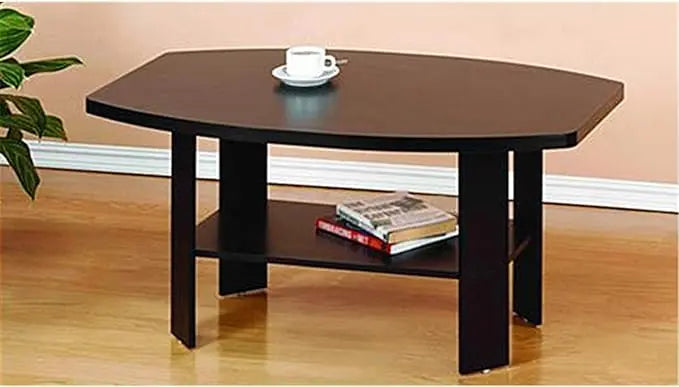 Furinno Simple Design Coffee Table, Dark Brown - LeafyLoom