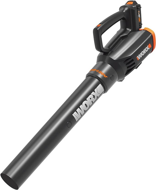 Worx 20V Cordless Leaf Blower WG547.9, Electric Blower, Powerful Turbine Fan Technology, 2-Speed Control, for One-Hand Operation, PowerShare – Bare Tool Only - LeafyLoom