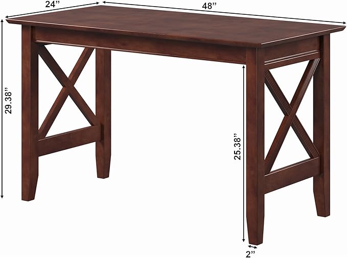 Multi-Purpose Desk, Writing Desk, Craft Table, Work Table, Computer Desk, Solid Wood, Brown - LeafyLoom