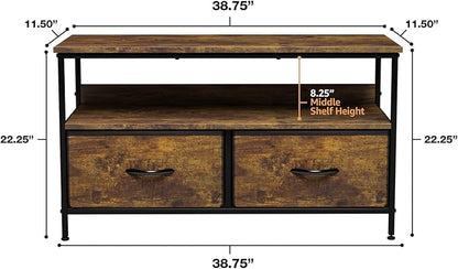 Sorbus TV Stand Dresser with 2 Drawers - Television Riser Chest with Storage - Bedroom, Living Room, Closet, & Dorm Furniture - LeafyLoom