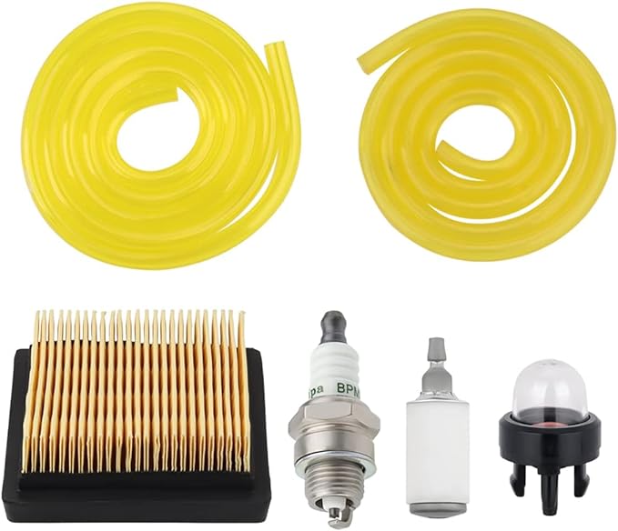 Hipa BP42 Air Filter Compatible with Ryobi RY08420 RY08420A Replace # 900777005, 30805407, 308054093 with Fuel Lines, Primer Bulb, Fuel Filter, Spark Plug Backpack Blower Repower Kit - LeafyLoom