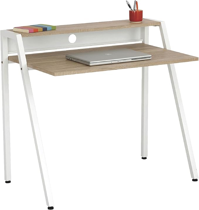 Safco Products 1951WH Studio Writing Desk, White - LeafyLoom